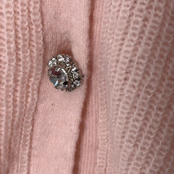 Boden Cardigan Sweater Womens Sz Small Blush Pink Maggie Rhinestone Knit V Neck - Picture 2 of 10